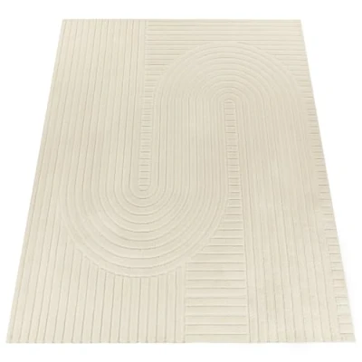 Image of Area Rugs Livingroom Short Pile Large Rug Bedroom Scandi Pattern Aztec Geometric Monochrome Cream, Size:200x290 cm
