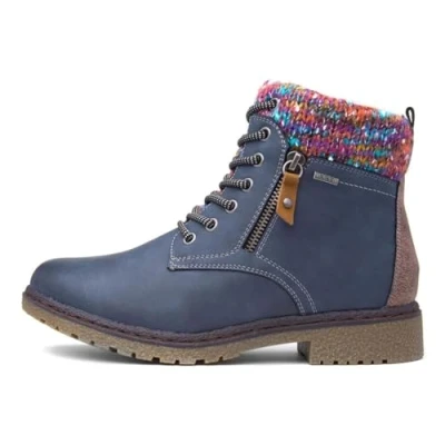 Image of Ladies Jalapeno Blue Waterproof Ankle Boot 4