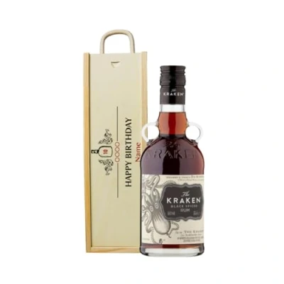 Image of Personalised Happy Birthday Kraken Spiced Rum Gift Set Gifts for Men, Her, Mens Set, Alcohol Sets