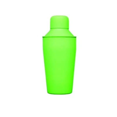 Image of BarCraft Mini Cocktail Shaker with Recipe, Stainless Steel, Neon Green, 300 ml