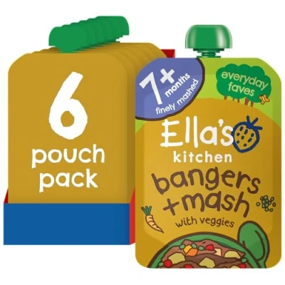 Image of Ella&#039;s Kitchen Organic Bangers and Mash with Veggies 130 g (Pack of 6)