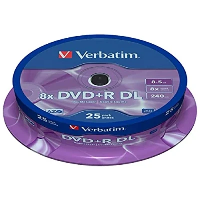 Image of Verbatim DVD+R Double Layer 8x Matt Silver 25pk Spindle 8.5GB DL