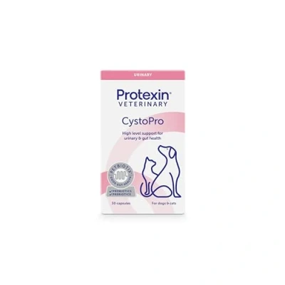 Image of Protexin Veterinary CystoPro Bladder and Urinary Support for Dogs Cats, A Probiotic &amp; Prebiotic Capsule with Cranberry Extract Proanthocyanidins Artificial Chicken Flavour,30 Count (Pack of 1)