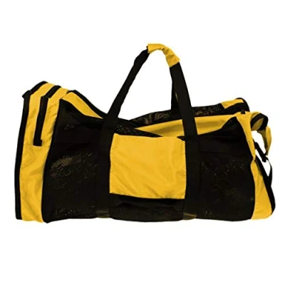 Image of Inzopo Heavy Duty Foldable Mesh Dive Bag Duffel Storage Pouch for Diving Scuba Snorkeling Gear Yellow