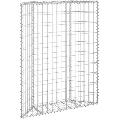 Image of vidaXL Trapezium Gabion Raised Bed Galvanised Steel 80x20x100 cm