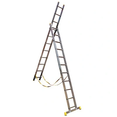 Image of 11 Rung 2 Section Stair Combi All in One Extension Ladder, Step Ladder &amp; Free Standing Ladders