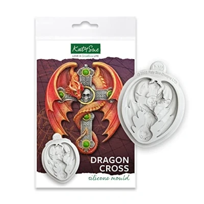 Image of Katy Sue Dragon Cross Silicone Mould for Crafting &amp; Cake Decorating