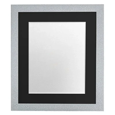 Image of FRAMES BY POST Glitz White Picture Photo Frame with Black Mount 24 x 20 Image Size 16 Inch Plastic Glass
