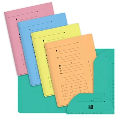 Image of Elba HV Pack of 10 Pastel Card Folders with Flaps, Assorted Colours