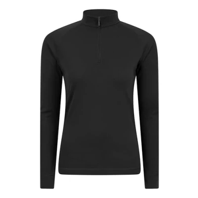 Image of Mountain Warehouse Talus Womens Long Sleeves Baselayer Top Thermal Underwear, Lightweight Ladies Tee Shirt, Breathable, Easy Care for Black Women&#039;s Size 6