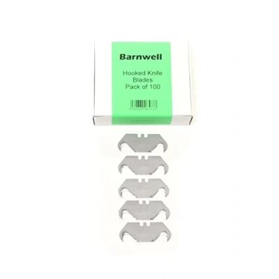 Image of Barnwell Pack of 100 Hooked Utility Trimming Knife Blades Made in UK for Vinyl Plastic Dolphin Knives