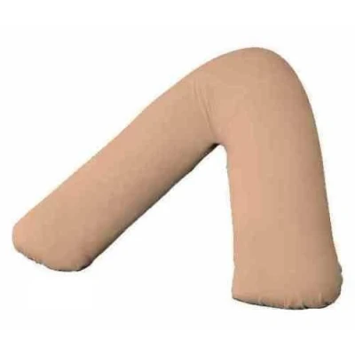 Image of Back And Neck Support V Shaped Pillow Case (BEIGE)