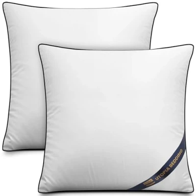 Image of Utopia Bedding Cushion Inner Pads (Pack of 2), 60x60 cm (24 x 24 inches) Stuffer Inserts, Hollowfibre Piping Pillows (White)