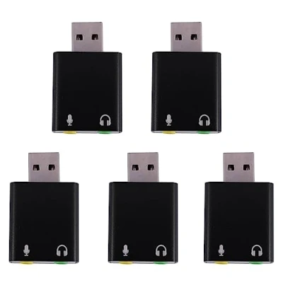 Image of Haopeuk 5X 7.1 Channel Aluminum Alloy USB Sound Card Computer External USB7.1 Analog