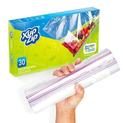 Image of Keep Food Fresh for Longer with our Airtight and Leakproof Reusable Zip Lock Freezer Bags! Say Goodbye to Waste Hello Sustainability