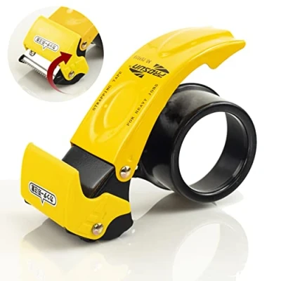 Image of PROSUN Blade Safety Cover 2 Inch Professional Packing Tape Dispenser Packaging Metal Handheld Gun Sealing Cutter with Extra Blade,Black