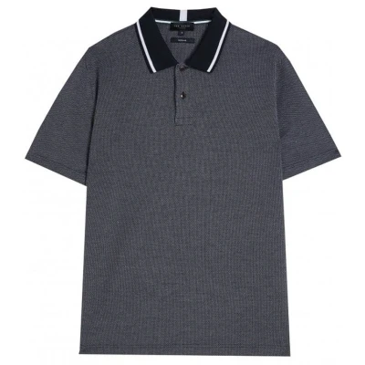 Image of Ted Baker Arts Mini Jacquard Stitch Polo Shirt, XL