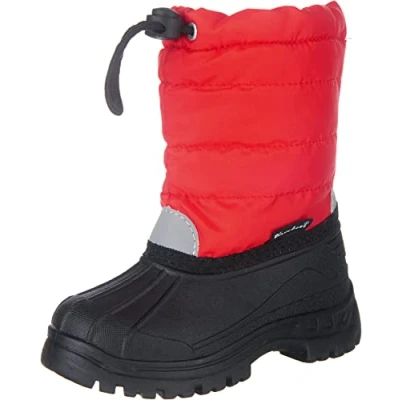 Image of Playshoes GmbH Winter Bootie, unisex child Warm Lining Mid Calf Boots, Red (Red), 10.5 UK (28/29 EU)