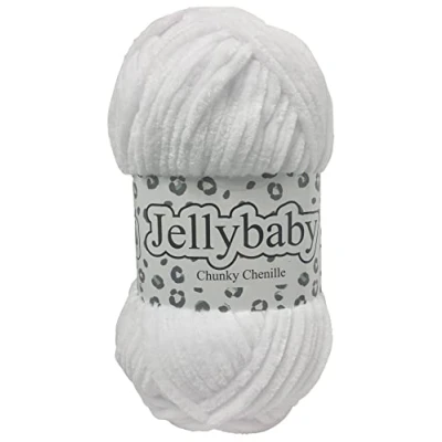 Image of Cygnet Jellybaby Chunky Chenille Knitting Yarn (White 001)