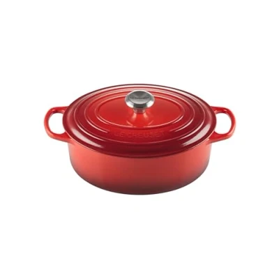 Image of Le Creuset Casserole Oval Signature Cerise ø 29 cm / 4.7 Liter