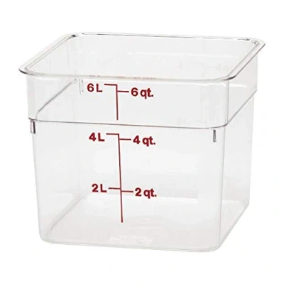 Image of Cambro 6SFSCW135 Camsquare Food Container, 6 Quart, Polycarbonate, Clear, NSF