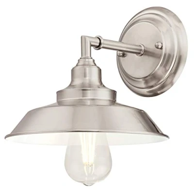 Image of Westinghouse Lighting 63543 Iron Hill One Light Indoor Wall Fixture, Brushed Nickel Finish