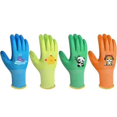 Image of SLARMOR Kids Gardening Gloves for Age 2 3, 4 5, 6 13,Childrens Garden Non Slip Work Gloves, Gloves,Foam Rubber Coated and Girls Boys