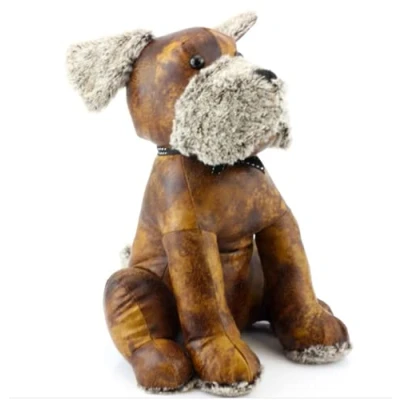 Image of Assorted Doorstop Door Stop Stopper Filled Heavy Faux Leather Novelty Wedge (Faux Brown Sitting Dog Doorstop)