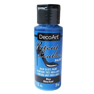 Image of DecoArt Americana Patent Leather Jar of Paint, Acrylic, Blue, 3.5 x 10 cm