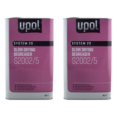 Image of U Pol 2 x System 20 Anti Static/Anti Silicone Slow Panel Wipe&amp;Degreaser 5 Litre For Large Repairs &amp; Resprays