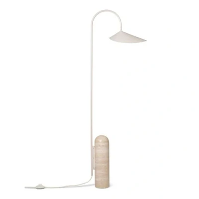 Image of ferm LIVING Arum floor lamp, beige, marble, steel, 136 cm