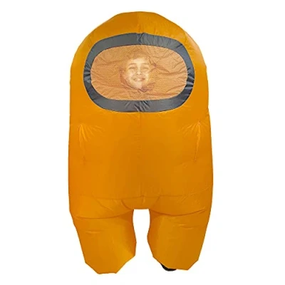Image of Among Us Officially Licenced Inflatable Costume Impostor Crewmate Kids &amp; Adult (Orange, One Size Child)