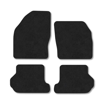Image of Car Mats Compatible with Ford Focus (2007 2010) [Mk2] [Cabriolet] Tailored Fit Black Carpet Floor Set Accessory Custom 4 Pieces Anti Slip Backing &amp; Binding Trim Edge
