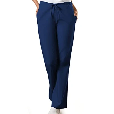 Image of Cherokee Women&#039;s Flare Leg Drawstring Scrub Pant Medical, Navy, XXL