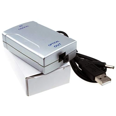 Image of kenable Digital Audio Coax SPDIF Phono RCA to Optical TOS Converter Adapter USB Powered