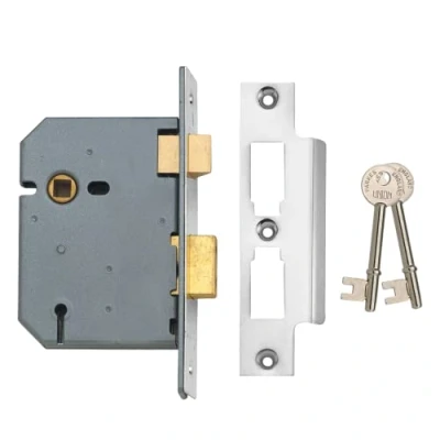 Image of Union Locks 2277 3 Lever Mortice Sash Lock 77.5mm Satin Chrome (Boxed)