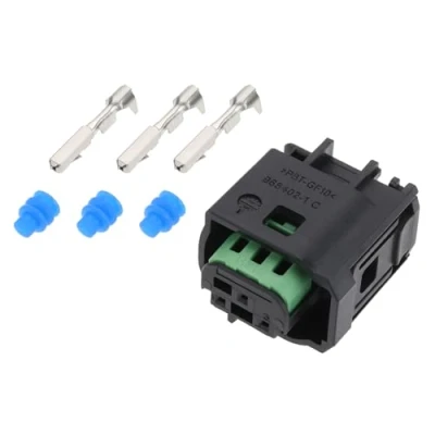Image of VGOL 1 Set 3 Pin Waterproof Automotive Radar Sensor Pedal Connector Plug 968402 1,966601 Compatible with BMW, Peugeot, Citroen
