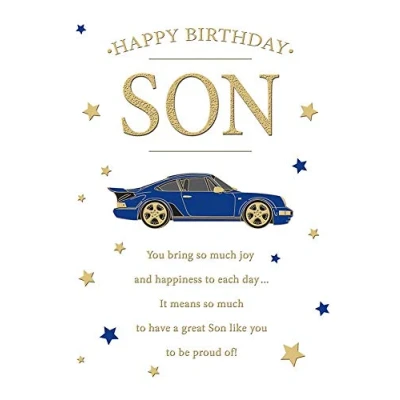 Image of Piccadilly Greetings Traditional Birthday Card Son 9 x 6 inches