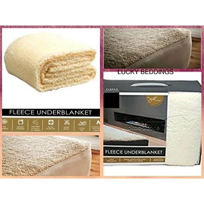 Image of NIGHTS MATTRESS PROTECTOR FLEECE UNDERBLANKET LUXURY EXTRA DEEP FITTED BED COVER 12&quot; (SINGLE)