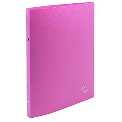 Image of Exacompta ref. 54194SE Set of 5 OPAK flexible binders 2 round rings, diameter 15 mm Spine 20 External dimensions: 32 x 25 cm A4 file format Colour: pink