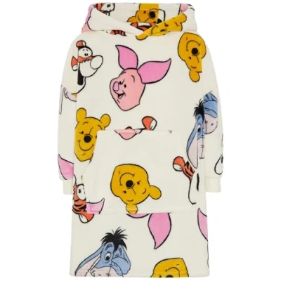 Image of Winnie the Pooh, Eeyore, Piglet &amp; Tigger Oversized Wearable Blanket Hoodie 4 5 Years 110cm Pink