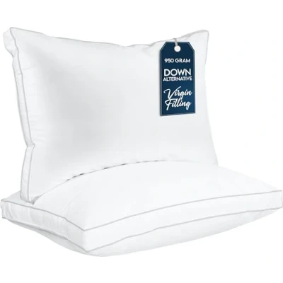Image of Utopia Bedding Bed Pillows for Sleeping Standard Size (White), Set of 2, Cooling Hotel Quality, Gusseted Pillow Back, Stomach or Side Sleepers