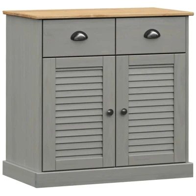 Image of vidaXL Sideboard with Drawers VIGO 78x40x75 cm Grey Solid Wood Pine
