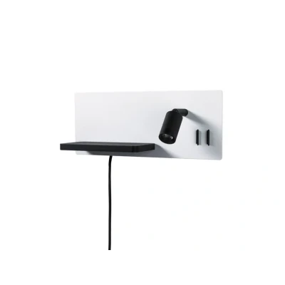 Image of Paulmann 71103 LED luminaire Serra USB C 2700K 650lm / 200lm 230V 5.5 1x2.6W dimmable Wall Reading lamp, Metal, W, matt White, Black