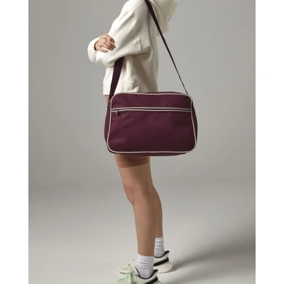 Image of BagBase Retro Shoulder Bag White/Black