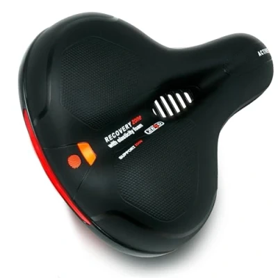 Image of ZENO Bike Seat Gel Cushion Waterproof Wide Bicycle Saddle Comfortable PU Leather Suitable for MTB Mountain Bike, Folding Road Spinning Exercise Bikes