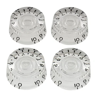Image of Musiclily Pro Left Handed Metric Size 18 Splines Guitar Speed Control Knobs for Epiphone Les Paul SG Style, Transparent (Set of 4)