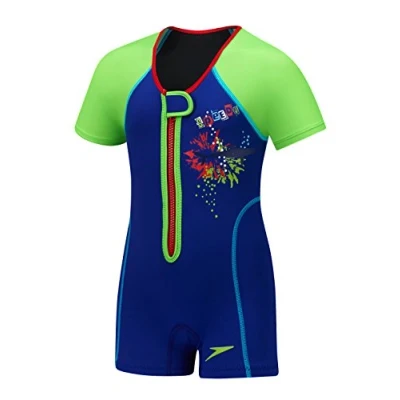 Image of Speedo unisex child Uv Thermal Swimsuit Begin to Swim UPF 50,Sapphire Blue,6/6X (Little Kids)