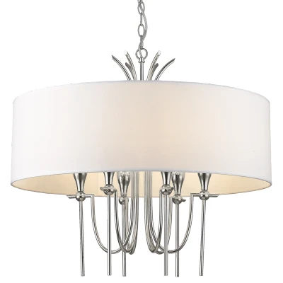 Image of Las Vegas 6 Light Cylindrical Pendant Ceiling Nickel, E14