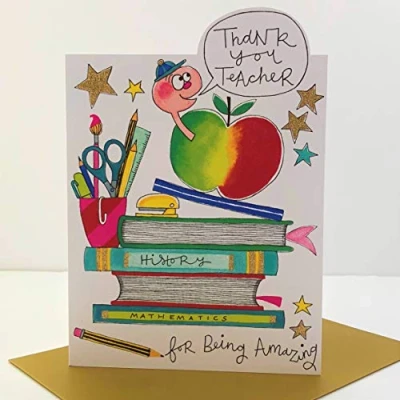 Image of Rachel Ellen Thank You Teacher for Being Amazing Card Caterpillar Apple Books